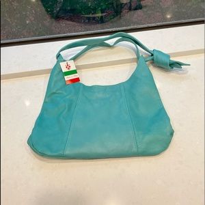 Italian leather purse straight from Italy. Tiffany blue with 3 compartments
